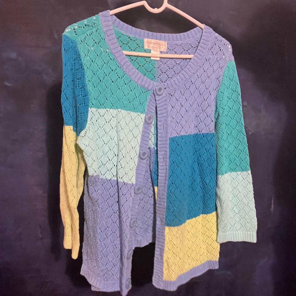 CJ banks color block cardigan